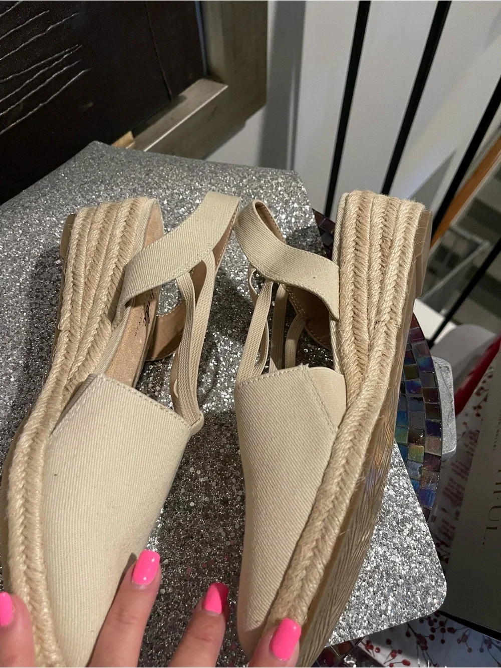 Life Stride Cream Canvas Slingback Espadrille